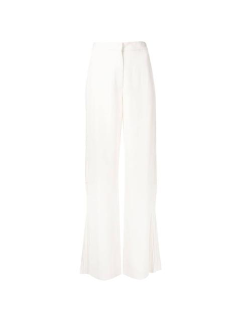 wide-leg ruched trousers