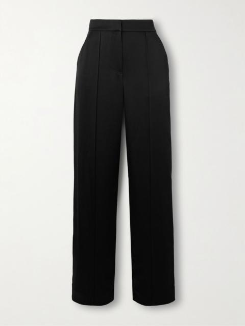SIMKHAI Kyra satin wide-leg pants Black