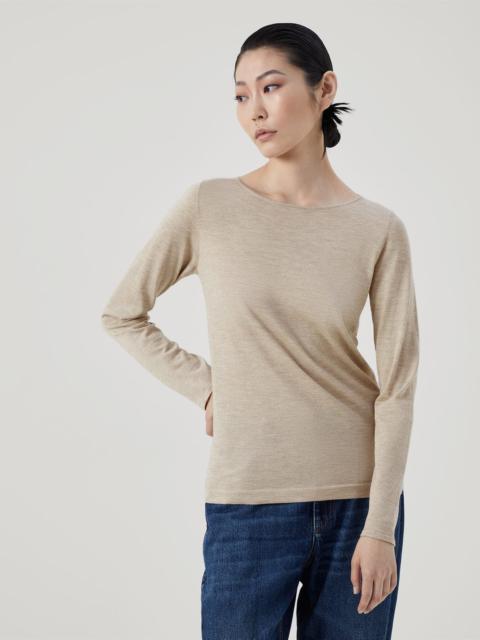 Cashmere and silk sparkling lightweight sweater