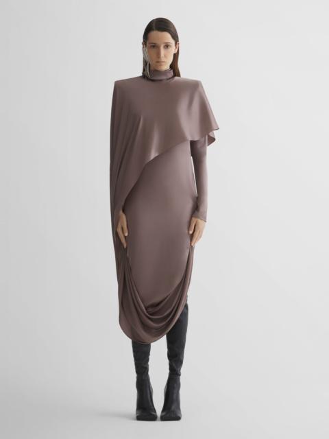 MUGLER brown cascade dress