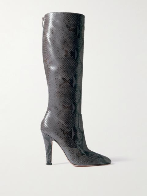 PARIS TEXAS Elsa Snake-effect Leather Knee Boots