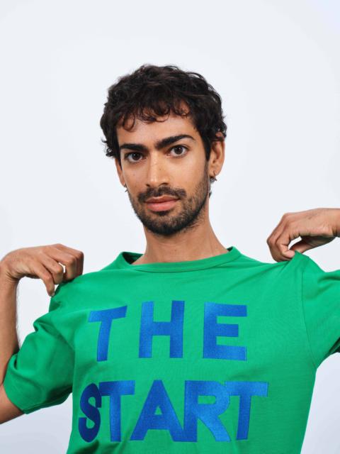 MENS 'THE START' T-SHIRT IN BRIGHT GREEN