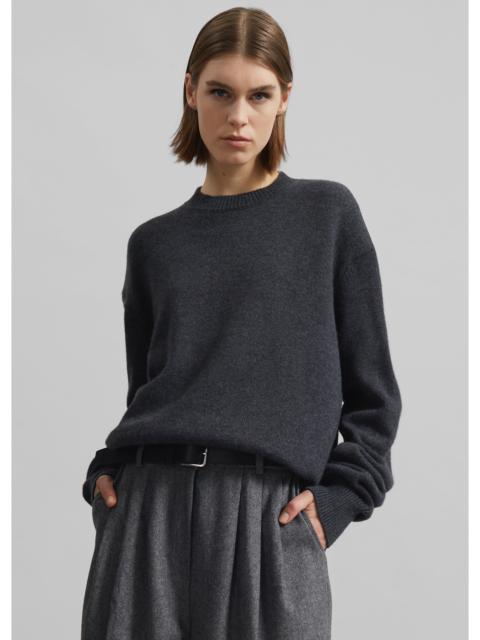 The Frankie Shop Rafaela Padded Knit Sweater - Dark Grey Melange