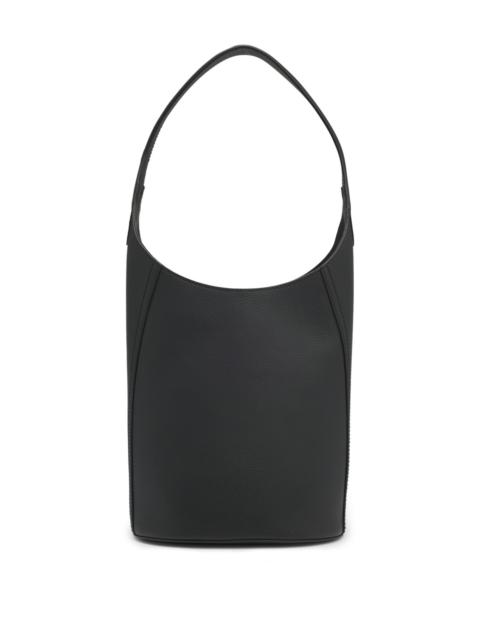 BOSS LEATHER BUCKET BAG WITH METALLIC LOGO LETTERING