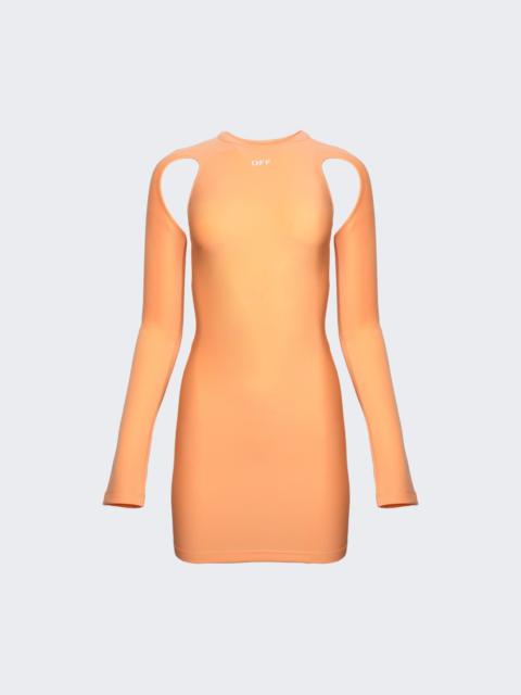 Sleek Long Sleeve Mini Dress Peach Orange