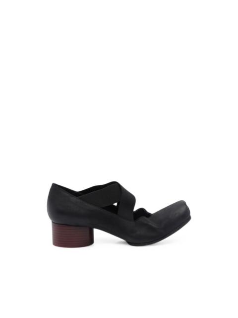 UMA WANG crossover-strap block-heel ballet flats
