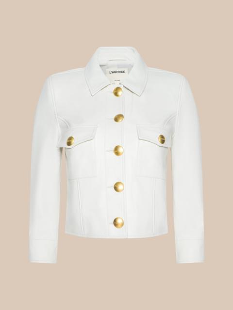 L'AGENCE Kumi Cropped Leather Jacket