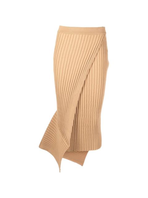 Stella McCartney asymmetric rib-knit wrap skirt