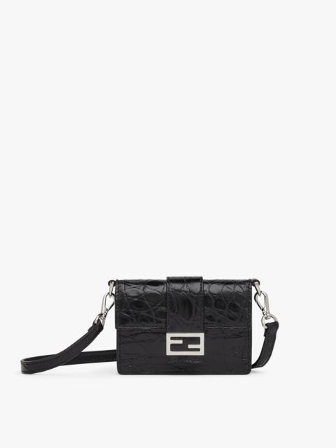 FENDI Black caiman leather bag