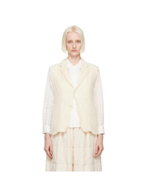 TAO Comme Des Garçons Off-White Notched Lapel Vest