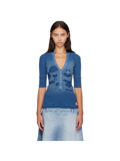Diesel Blue Shadow-Patch Henley