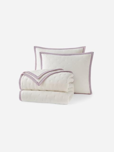 UGG Devon UGG®braid Quilt Set F/Q Polyester Bedding in Snow/Dusty Orchid