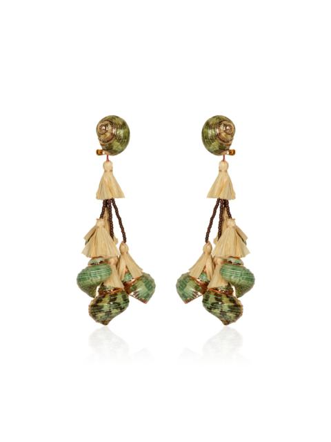 Johanna Ortiz Espiral Sagrado Natural Shell Earrings green