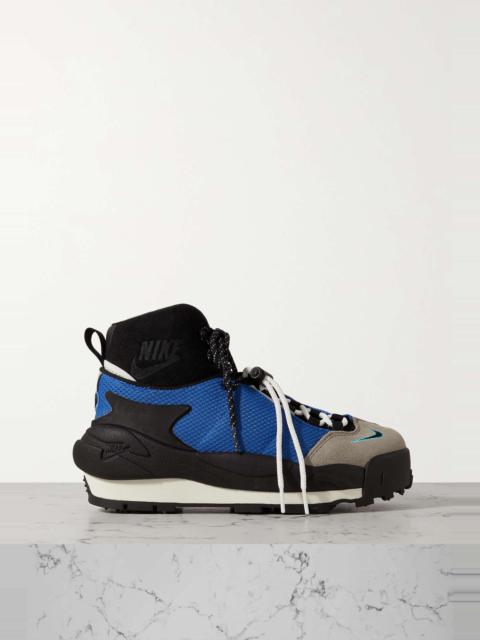 + Sacai Magmascape SP suede-trimmed mesh sneakers
