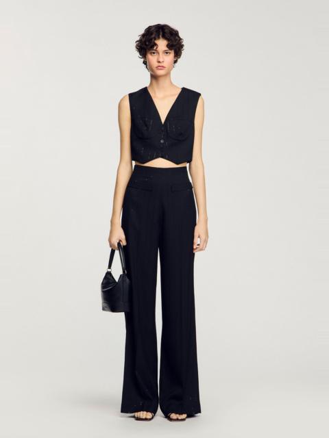 Sandro SEQUINNED SUIT TROUSERS