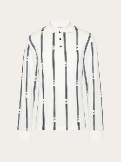 FERRAGAMO College stripes long sleeved polo