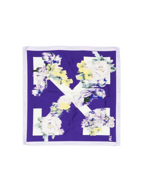 Off-White Arrows floral silk scarf
