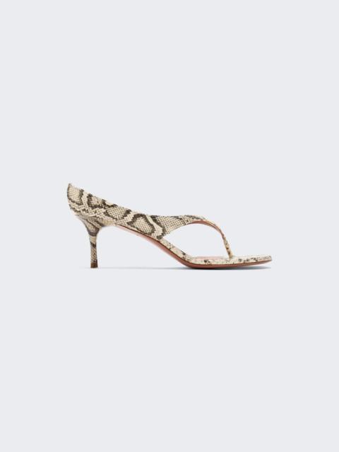 Amina Muaddi Alexandra Thong Slipper Sandal Snake Printed Leather