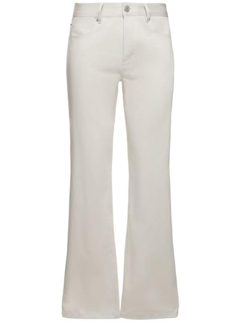 Compact cotton straight pants