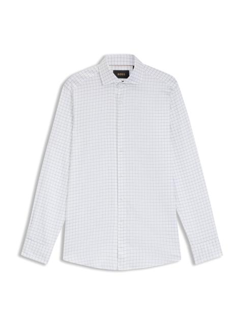 BOSS CHECKED REGULAR-FIT SHIRT IN ITALIAN-MADE COTTON