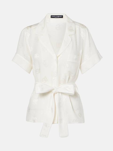 Dolce & Gabbana DG silk pajama shirt