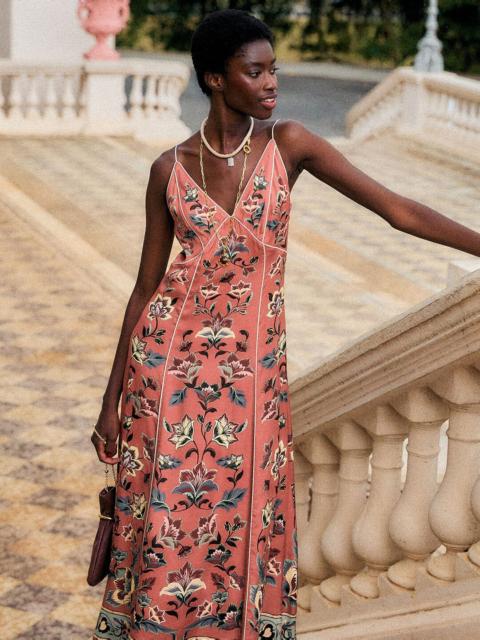 FARM RIO Floral Beauty Tapestry Sleeveless Slip Maxi Dress