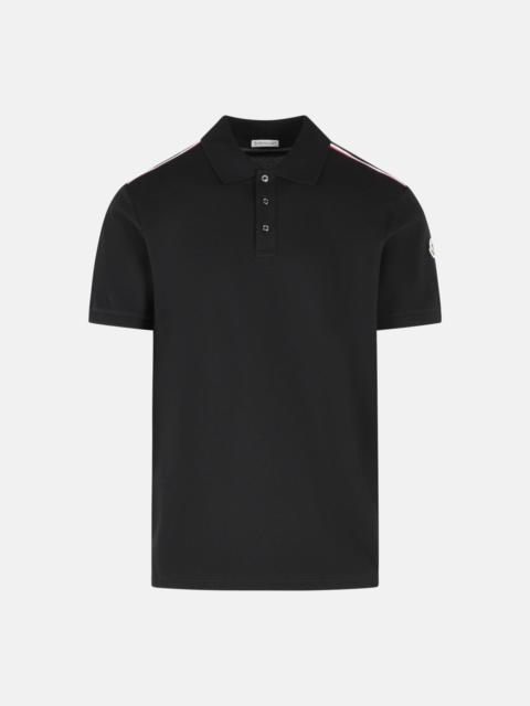 Moncler BLACK COTTON POLO SHIRT