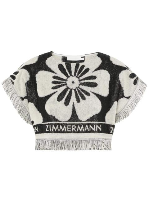 Zimmermann HALLIDAY TOWELLING CROP TOP