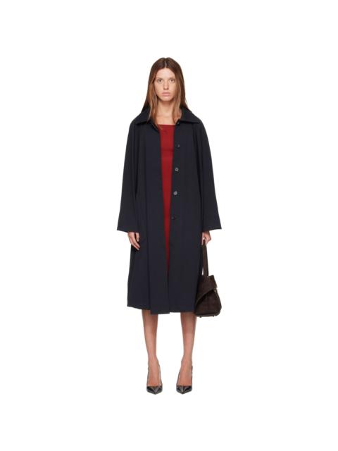 NOUR HAMMOUR Black Jane Cotton Swing Coat
