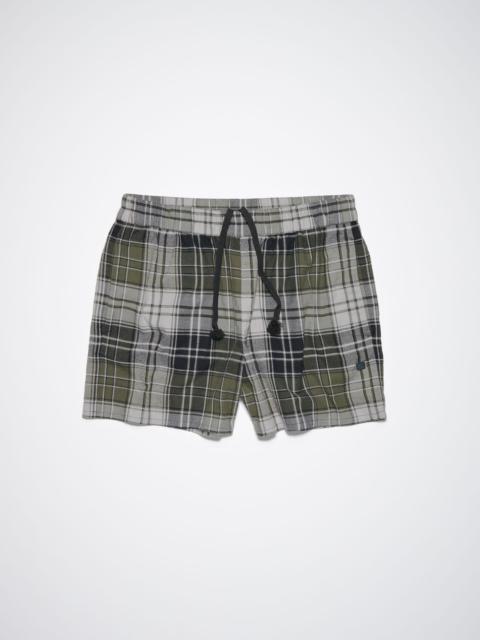 Check flannel shorts - Grey/Dark Green