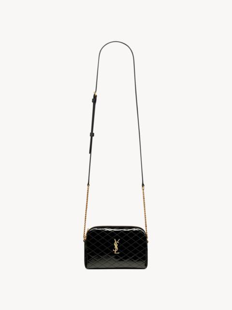 SAINT LAURENT GABY ZIPPED POUCH IN QUILTED PATENT LEATHER