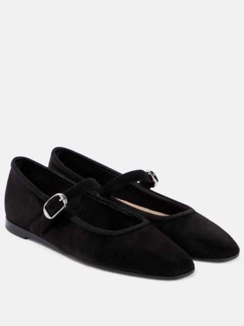 Suede Mary Jane flats