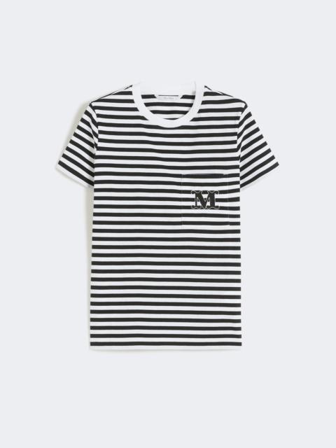 Max Mara Striped jersey T-shirt - BLACK