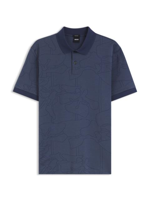 BOSS JACQUARD-PATTERN POLO SHIRT IN COTTON