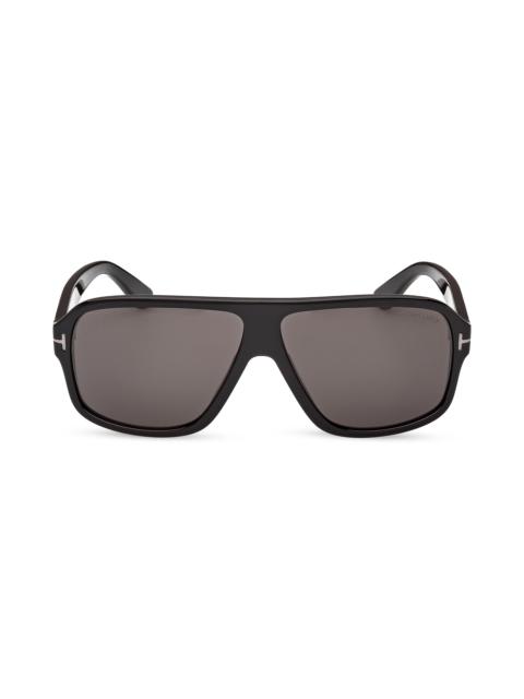 TOM FORD Men's William 63MM Navigator Sunglasses - Black