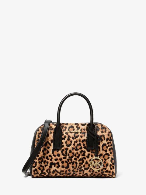 MICHAEL KORS Ashton Small Leopard Print Calf Hair Messenger Bag