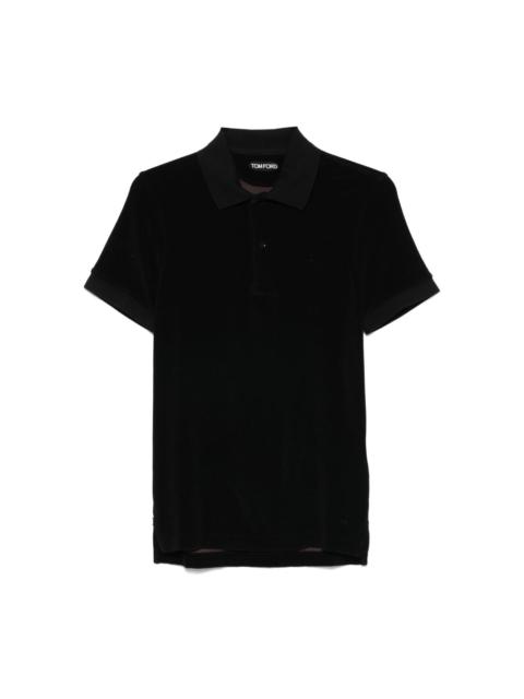 towelling-finish polo shirt
