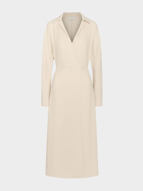 Vince Shaped Collar Dolman-Sleeve Midi Dress