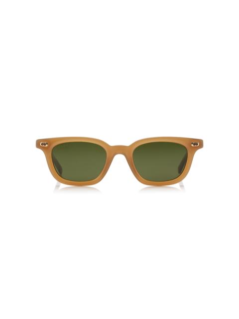 GUCCI Rectangle-Frame Acetate Sunglasses brown