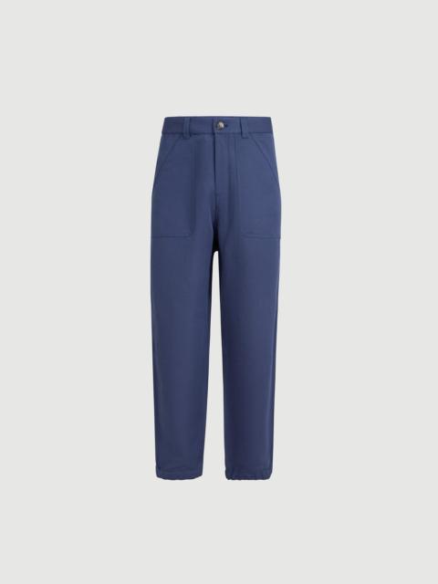 Brunello Cucinelli Linen and cotton drill trousers with patch pockets and drawstring