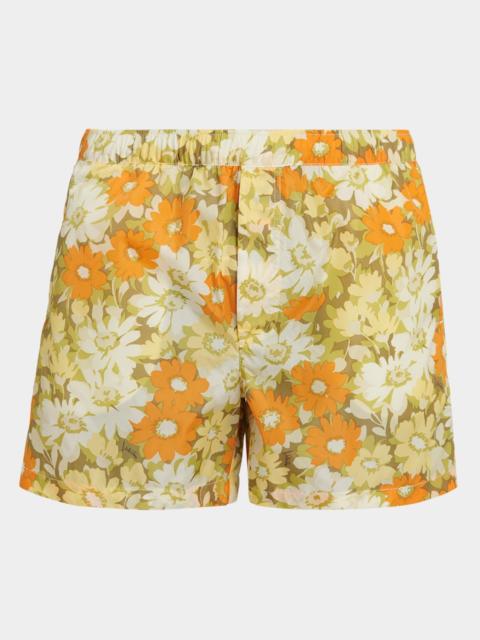 Valentino Men's Floral Logo Swim Trunks
