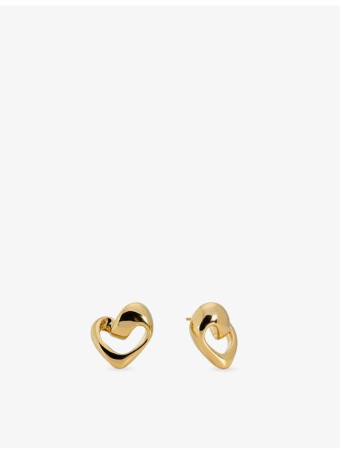 MONICA VINADER Infinity Heart 18ct Yellow Gold Vermeil Stud Earrings