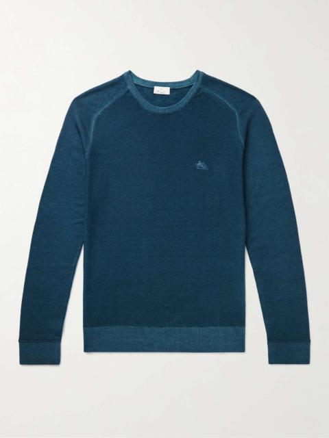 Slim-Fit Logo-Embroidered Wool Sweater