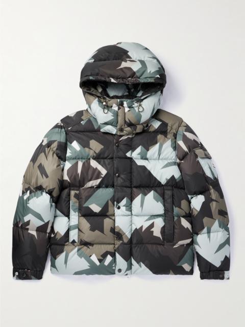 Moncler Mosa Quilted Printed Shell Hooded Down Jacket
