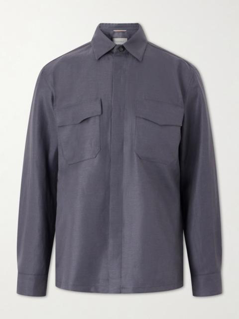 Canali Wool and Linen-Blend Twill Shirt