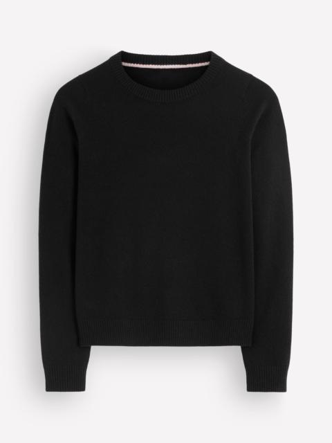 BODEN Elsie Cashmere Crew Sweater-Black