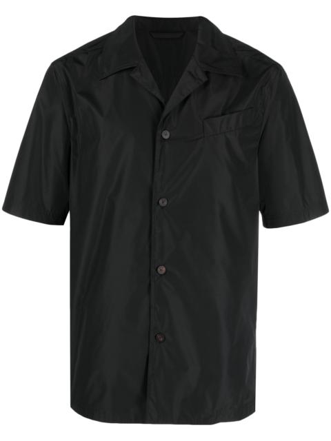 Black Short-Sleeve Button-Up Shirt