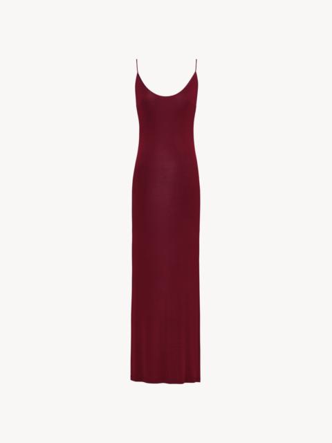 SAINT LAURENT CASSANDRE-CHAIN BACKLESS DRESS IN KNIT