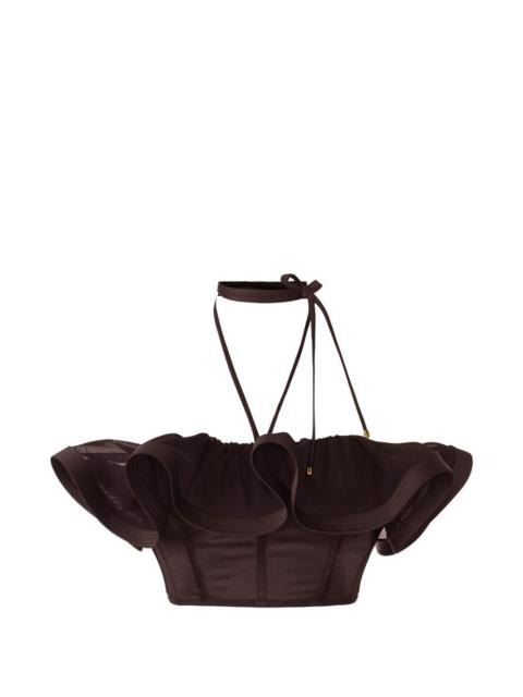 ELISABETTA FRANCHI ruffled tie top