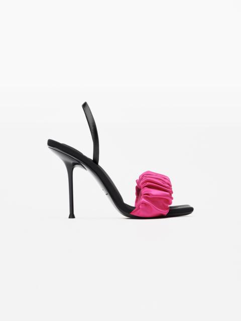 Alexander Wang JULIE SCRUNCHIE SLINGBACK HEEL IN SATIN